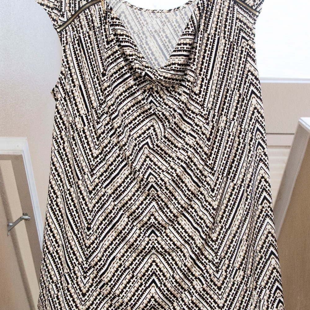 Lane Bryant Leopard Print Blouse with Gold Zippers